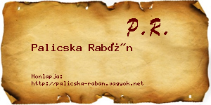 Palicska Rabán névjegykártya